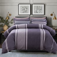 100% Crib Cotton Comforter Set 6-Piece King Purplish Grey