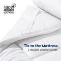 230 TC 100% Down Proof Cotton Anchor Band Style Mattress Topper King White