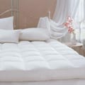 230 TC 100٪ Down Proof Cotton Anchor Band Style Mattress Topper King White