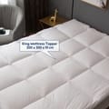 230 TC 100% Down Proof Cotton Fitted Style Mattress Topper King White