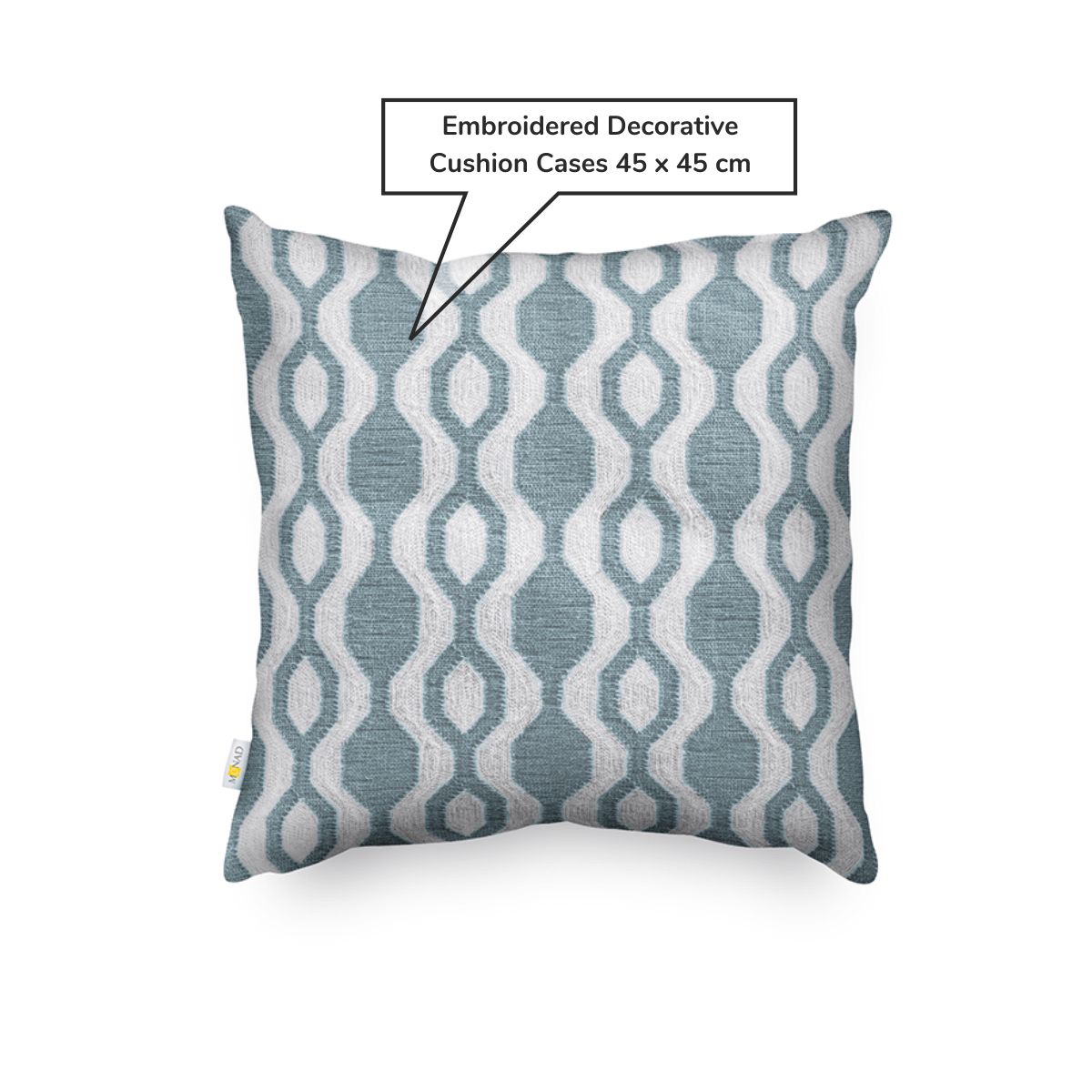 Blue Honeycomb Embroidered Designer Cushion Cover