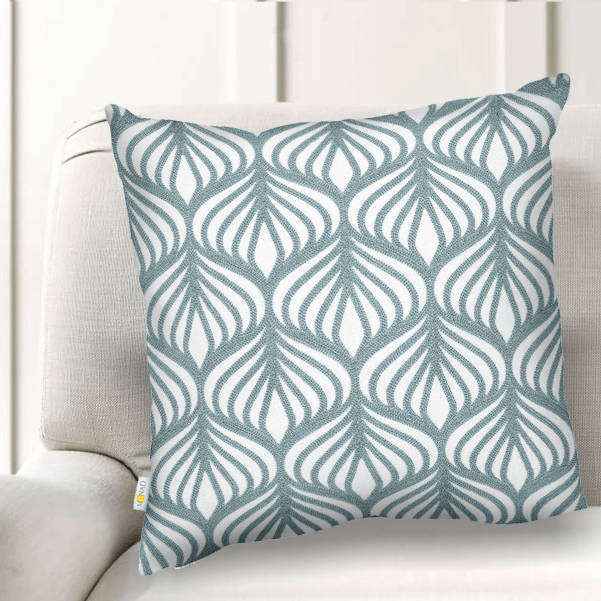 Grey Flexi Pattern Embroidered Cushion Cover