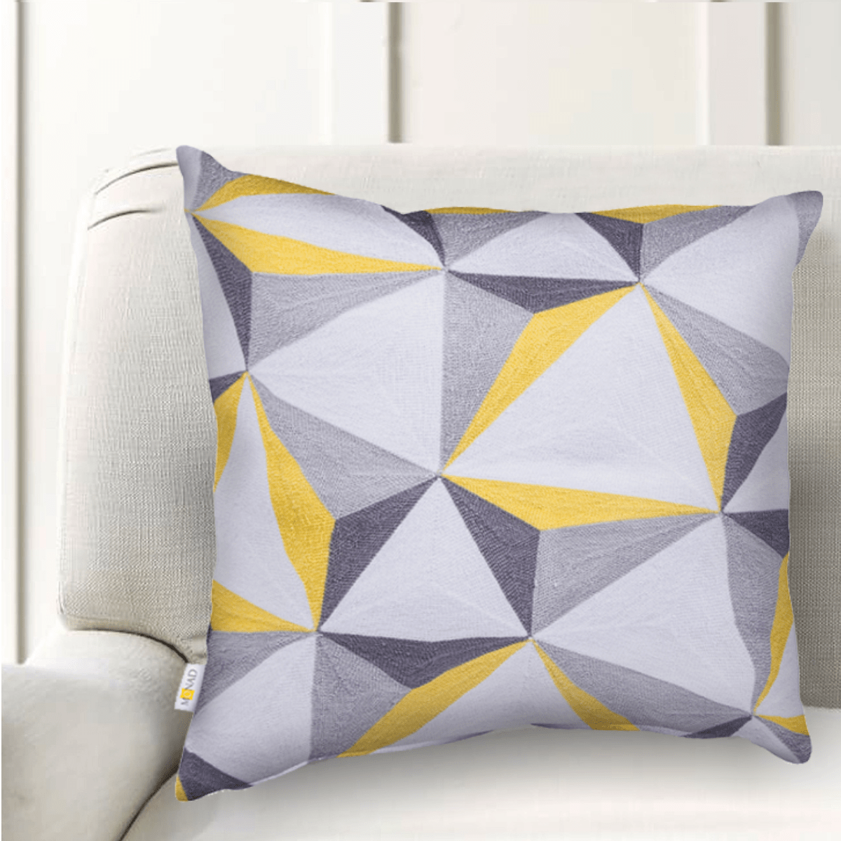 Optical Pattern Embroidered Cushion Cover