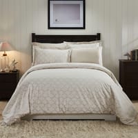 100% Natural Cotton Basketweave Print Sheet Set 6-Piece King Ivory