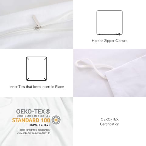 300 Thread Count 100% Natural Cotton Solid Duvet Set 3-Piece King White