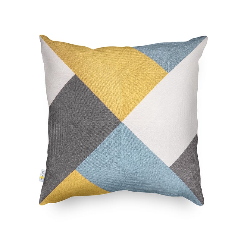 Modern Geometric Art Embroidered Cushion Cover