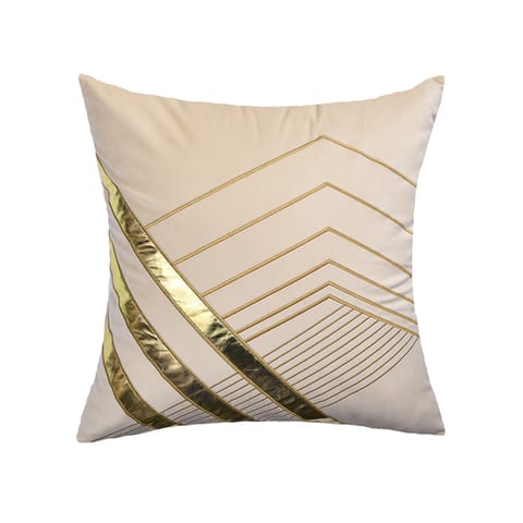 وسادة مطرزة الزخرفة المارون/الذهب 45 × 45 سم (بدون حشو)