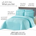 Ultrasonic Patch Worked Comforter Set 6-Piece King Powder Blue