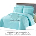 Ultrasonic Patch Worked Comforter Set 6-Piece King Powder Blue