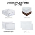 Elastic Lace Embroidered Comforter Set 6-Piece King Baby Blue