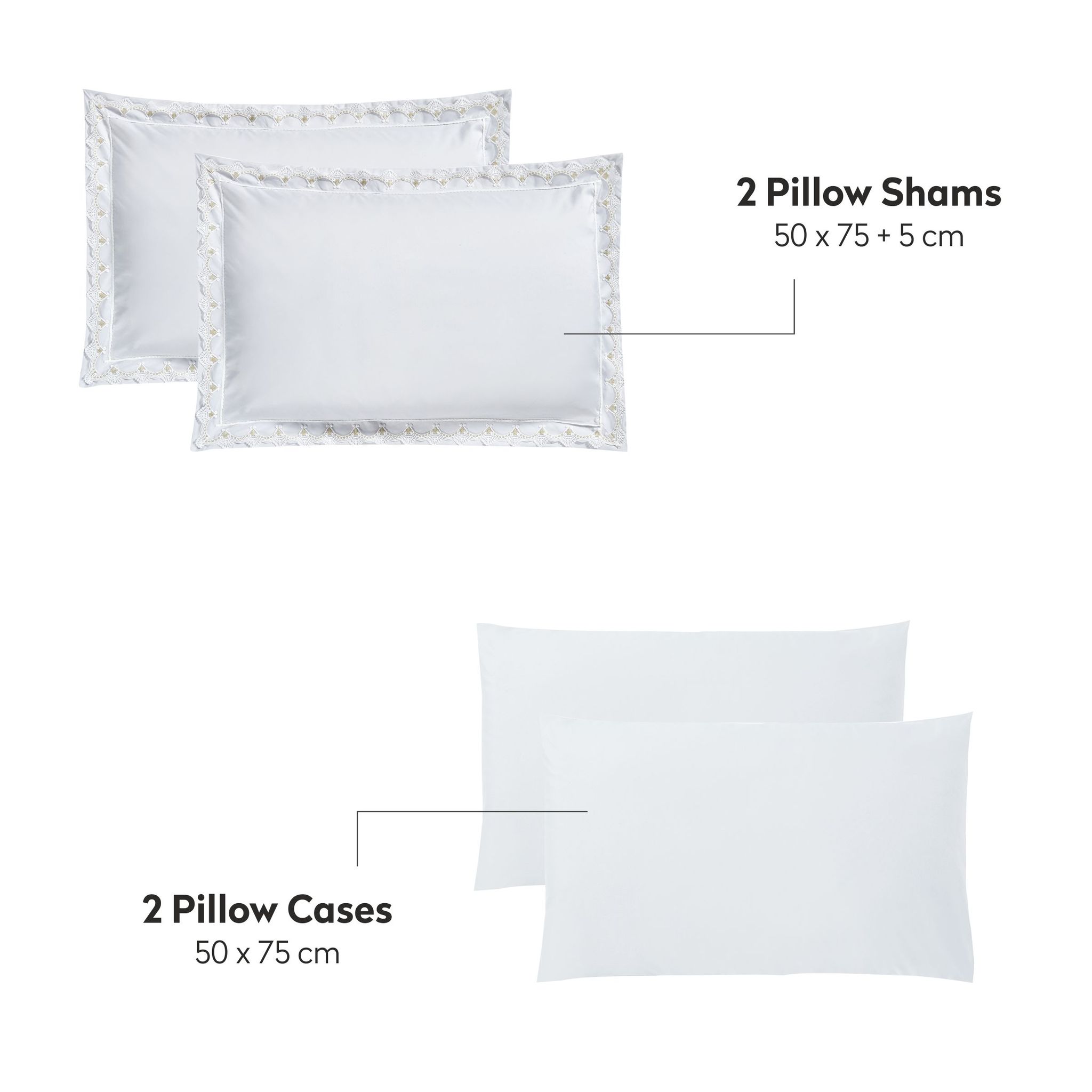 Elastic Lace Embroidered Comforter Set 6-Piece King Baby Blue