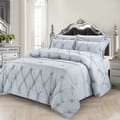 Bubble Embroidered Comforter Set 4-Piece Single Silver Gray