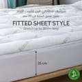 Fitted Style Bamboo Mattress Topper  Single White