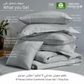 8-Piece Hotel Style Comforter 100% Cotton, 300 Thread Count Damask Stripes, King Size  ,Grey