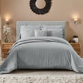 8-Piece Hotel Style Comforter 100% Cotton, 300 Thread Count Damask Stripes, King Size  ,Grey