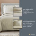 500 Thread Count Cotton Rich Striped Comforter Set 8-Piece King Ivory