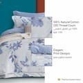 6-Piece King Size Cotton Comforter Set Reversible Pattern,Carolina Blue
