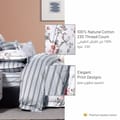6-Piece King Size Cotton Comforter Set Reversible Pattern, Off White /Multicolour