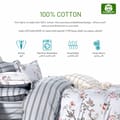 6-Piece King Size Cotton Comforter Set Reversible Pattern, Off White /Multicolour