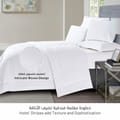 6-Piece Italian Jacquard  Hotel  Comforter  ,Dobby Broken Stripes Quilted ,King 260 x 240 Cms ,White