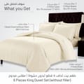 6-Piece Hotel Style Duvet Cover Set Without Filler, Double Size King ,Cream