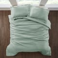 3-Piece Hotel Style Duvet Cover Cotton Rich, 500 Thread Count Hotel Satin Striped, King Size, Sage