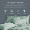 3-Piece Hotel Style Duvet Cover Cotton Rich, 500 Thread Count Hotel Satin Striped, King Size, Sage