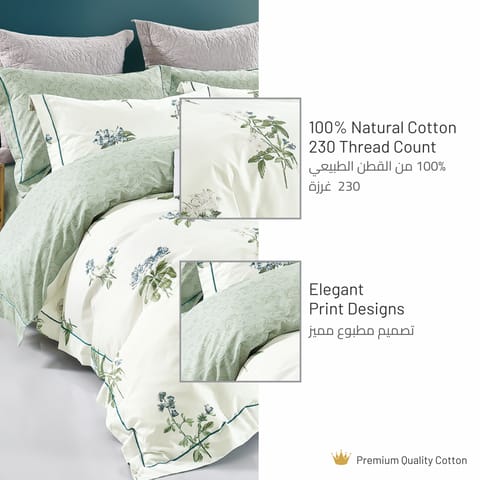 6-Pcs Printed Duvet Set King Size Luxury Bedding Set For All Season With Abstract Design Zipper Closure Duvet Cover And Corner Ties,Green White