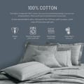 3-Piece Hotel Style Duvet Cover 100% Cotton, 300 Thread Count Hotel Satin Striped, King Size, Gray