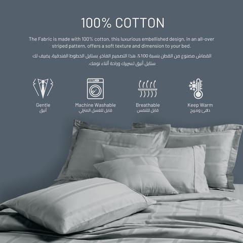 Cotton Duvet Set 7-Pcs King Size All Season Hotel Style Bedding Set With Zipper Closure Bed Quilt Cover and Corner Ties, Ivory