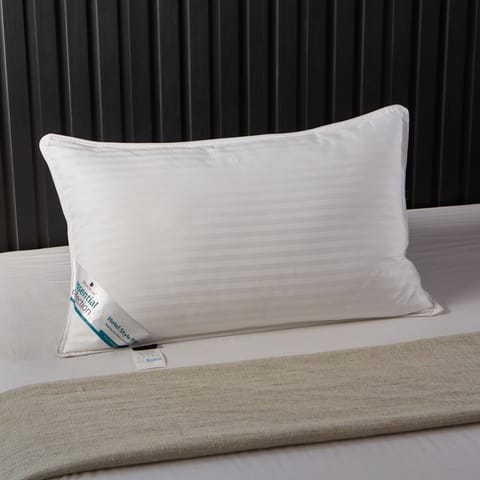 Pillow 2-Piece(1000Gm) King Size Bed Pillow 50X75 Cm Hotel Style Double Edge Stitched Premium Gel Fiber, Soft Loft,White