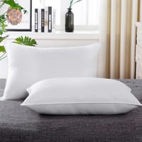2 Pieces Hotel Pillow ,100% Cotton shell ,Double Edge Stitched , Premium Gel Fiber 2 Kg Filling each,  50x75 , Soft Loft
