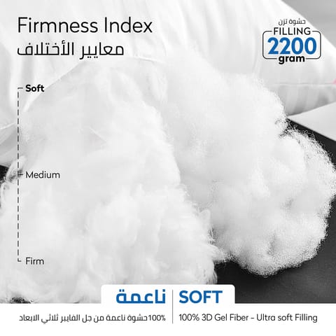 Single Hotel Striped Cotton Pillow ,100% Cotton shell ,Double Edge Stitched ,  Premium Gel Fiber 1 Kg Filling , 50x75, Soft Loft