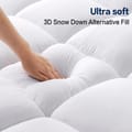 Hotel Mattress Topper: 200x200+14 cms Cotton Top 1550 Gsm Fitted Style,  Supersoft Fabric,King Size,White