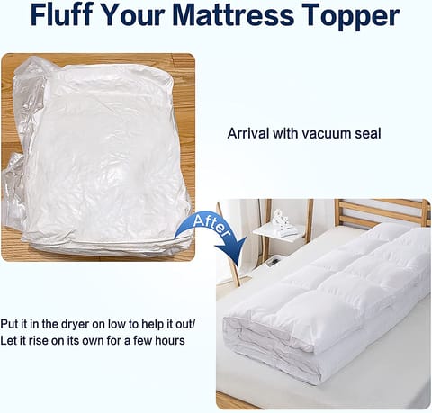 Fitted Style Bamboo Mattress Topper King White