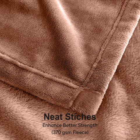 Fleece Blanket Single Size(170 X 200 CM) For Bed, Sofa,Couch And Camping,Black