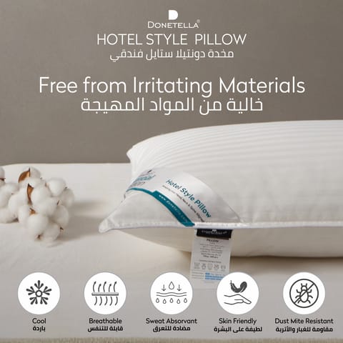 Hotel Style Bed Pillows 2-Pcs(2200Gm Each) Soft Breathable Cotton Cover Top With Luxury Down Alternative Filling Pillow,White