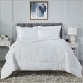 Comforter Set 6-Pieces Double Size Hotel Style All Season Cotton Rich Bedding Set With Down Alternative Filling, White