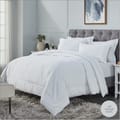 Comforter Set 6-Pieces Double Size Hotel Style All Season Cotton Rich Bedding Set With Down Alternative Filling, White