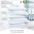 Comforter Set 7-Pieces Double Size Hotel Style All Season Cotton Rich Bedding Set With Removable Cover And Down Alternative Filling, White