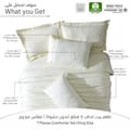 Cotton Comforter Set 7-Pieces Double Size Hotel Style All Season Bedding Set With Removable Cover And Down Alternative Filling, White