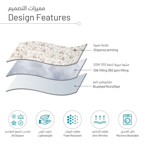 طقم لحاف مطبوع 6 قطع مقاس كينج طقم سرير فاخر لجميع المواسم مع تصميم تجريدي بسحاب للإغلاق وغطاء لحاف وأربطة زاوية، ذهبي كريمي