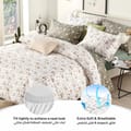 Comforter Set 6-Pcs Double Size All Season Reversible Microfiber Printed Comforter Bedding Set With Super Soft Down Alternative Filling, Dawn Pink