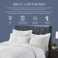 3-Piece Hotel Style Duvet Cover 100% Cotton, 300 Thread Count Hotel Satin Striped, King Size, Gray