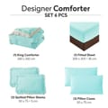 Ruffled Lace Ultrasonic Embroidered Comforter Set 6-Piece King Baby Blue