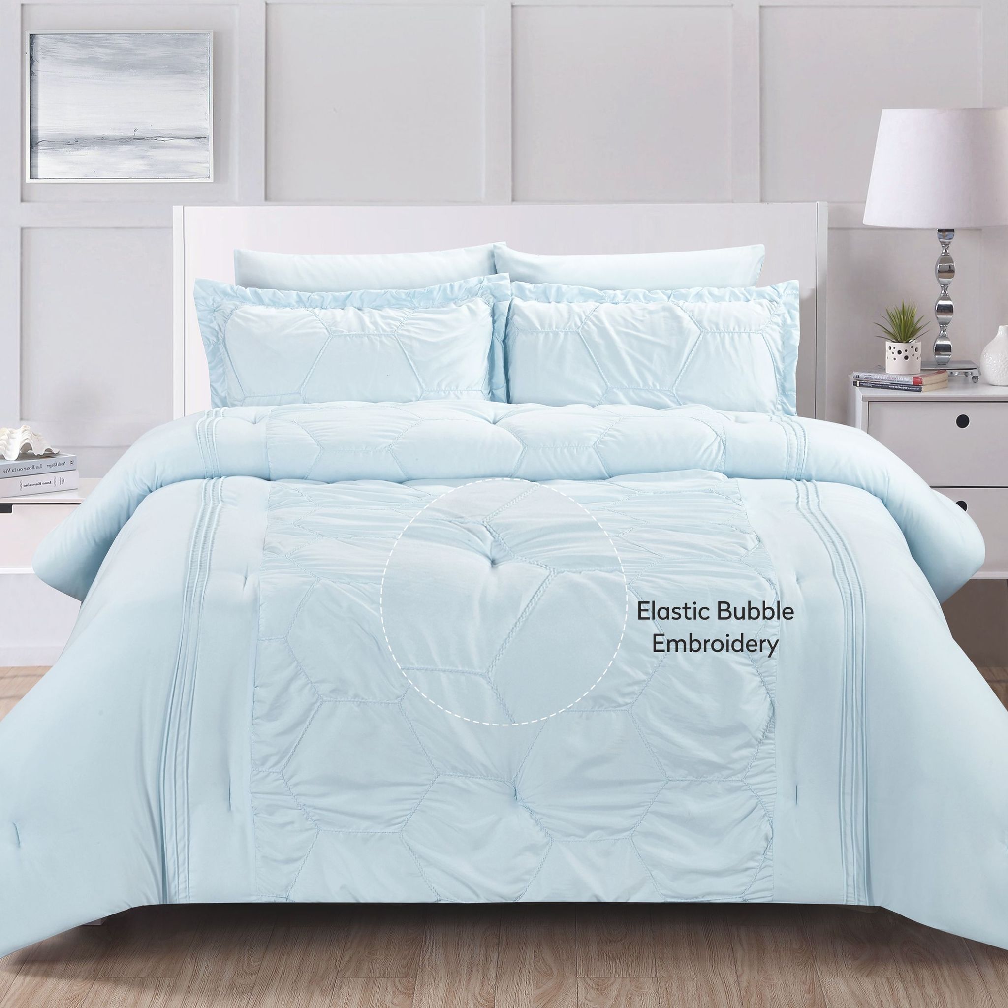 4- Piece Designer Comforter Set Single Bed 180 x 240 Cms Soft Microfiber Spamint.