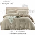 5-Piece Comforter Set with Ruffled Border and Removable Filler, King Size, 260 x 240 cm, Cool Grey