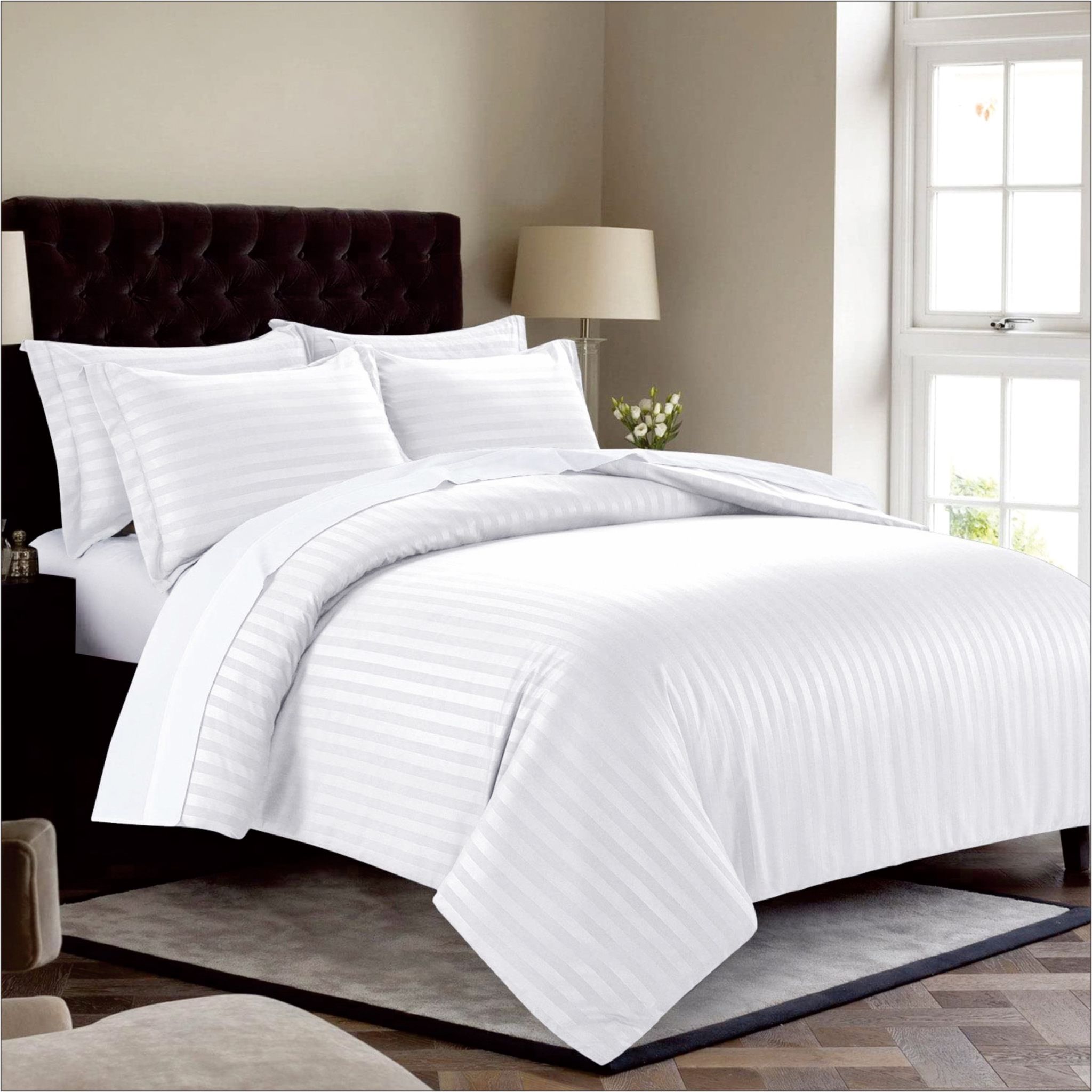 7-Piece Damask Stripes Hotel Style Comforter Microfiber ,Removable Insert ,King 260 x 240 Cms ,Cream