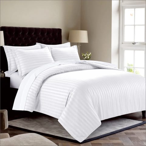 7-Piece Damask Stripes Hotel Style Comforter Microfiber ,Removable Insert ,King 260 x 240 Cms ,French Oak