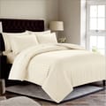 7-Piece Damask Stripes Hotel Style Comforter Microfiber ,Removable Insert ,King 260 x 240 Cms ,Cream